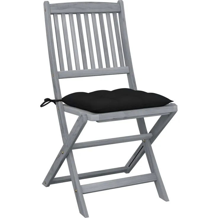 vidaXL Klappbare Gartenstühle 4 Stk. mit Kissen Massivholz Akazie 3064585