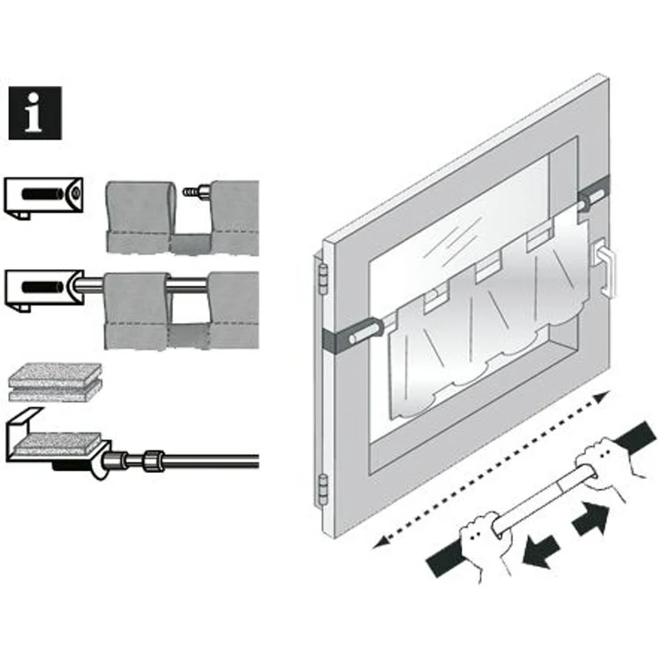 Gardinia Spannvitrage titan, Ø 9 mm, ausziehbar 60-90 cm – Bild 2