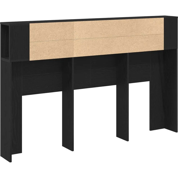vidaXL Kopfteil Schrank Schwarz Eichen-Optik Holzwerkstoff 102,5 x 160 x 18,5 cm – Bild 7