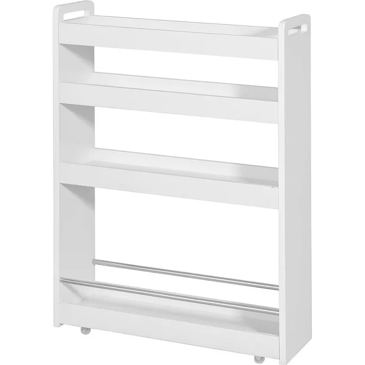 SoBuy NSR01-W Küchenwagen, MDF, Lackiert, Weiß, 60 x 82 x 18 cm