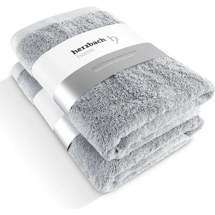 herzbach home Duschtücher Pura 70x140 cm, (2-St), 550g/m², Premium-Qualität, 100% Baumwolle, einfarbig – Bild 5