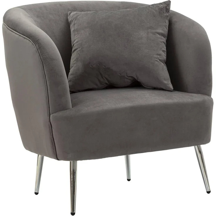 Dmora Madeira Sessel Grau mit Armlehnen, Belastbar bis 150 kg – Bild 3
