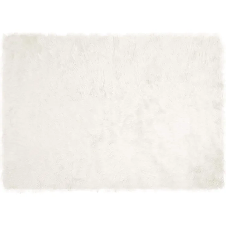 vidaXL Kunstschaffell Teppich Tafalla Weiß 140 x 200 cm Polyester 42021461