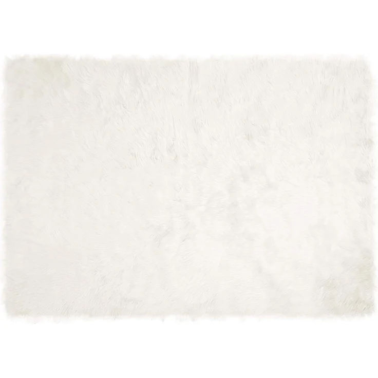 vidaXL Kunstschaffell Teppich Tafalla Weiß 140 x 200 cm Polyester 42021461 – Bild 1