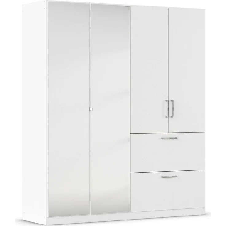 rauch Drehtürenschrank Kleiderschrank Schrank Garderobe Schlafzimmerschrank PADUA voll aufgelegte Spiegeltüren, zwei große Schubladen MADE IN GERMANY