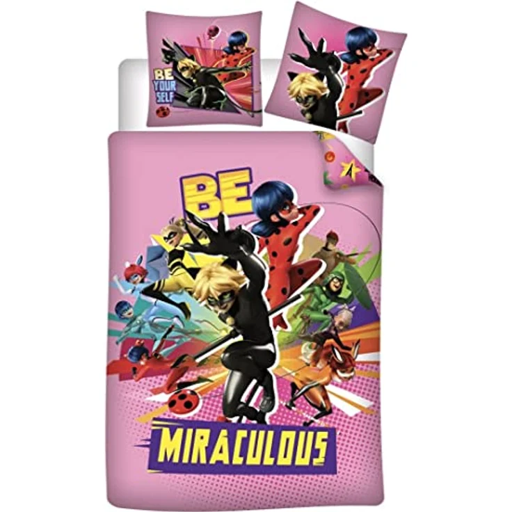 Miraculous Ladybug Bettwäsche-Set 140x200 cm – Bettbezug und Kissenbezug aus Microfaser – Bild 2