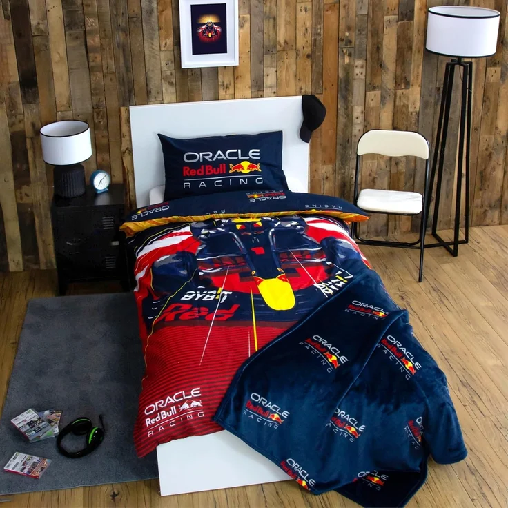 Character World Oracle Red Bull Racing Offizielles Bettwäsche-Set für Einzelbett, Speed-Design, wendbar, 2-seitige Bettwäsche, inkl. passendem Kissenbezug, Einzelbett-Set, Polycotton – Bild 4