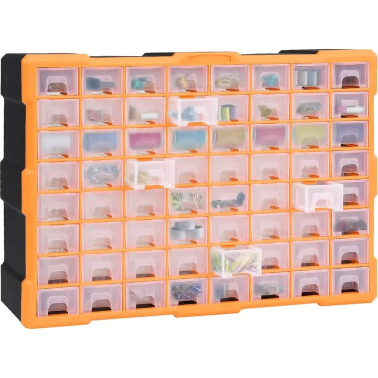 vidaXL Multi-Schubladen-Organizer mit 64 Schubladen 52x16x37,5 cm 147579 – Bild 7