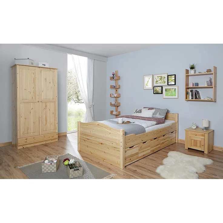 Funktionsbett Doppelbett "Leni" 140x200 Kiefer massiv