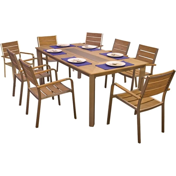 9tlg. Sitzgruppe, Teak-Optik, FLORENCE – Bild 1