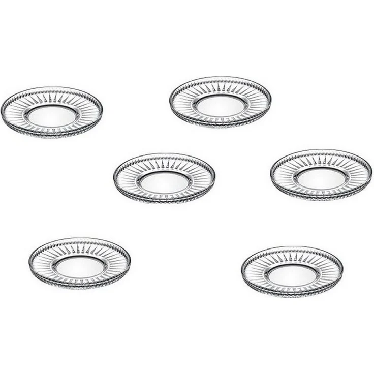 Pasabahce Elysia Untersetzer in Kristalloptik - ø13 cm - 6 teiliges Set – Bild 3