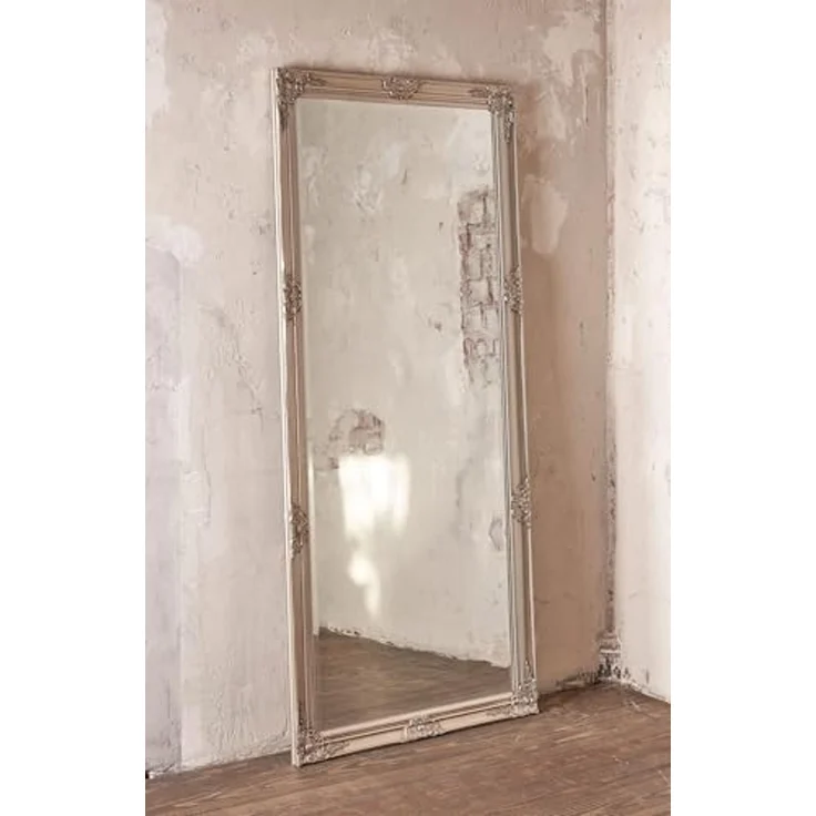 dasmöbelwerk Wandspiegel Wandspiegel Barock Silber 180x80 Spiegel Antik-Stil Ganzkörperspiegel, Spiegelfläche mit edlem Facettenschliff – Bild 5