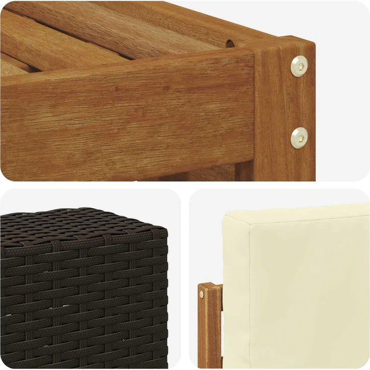 vidaXL Outdoor-Sofagarnitur 11 stk. 10-Sitzer Natur und Creme 3384931 – Bild 6