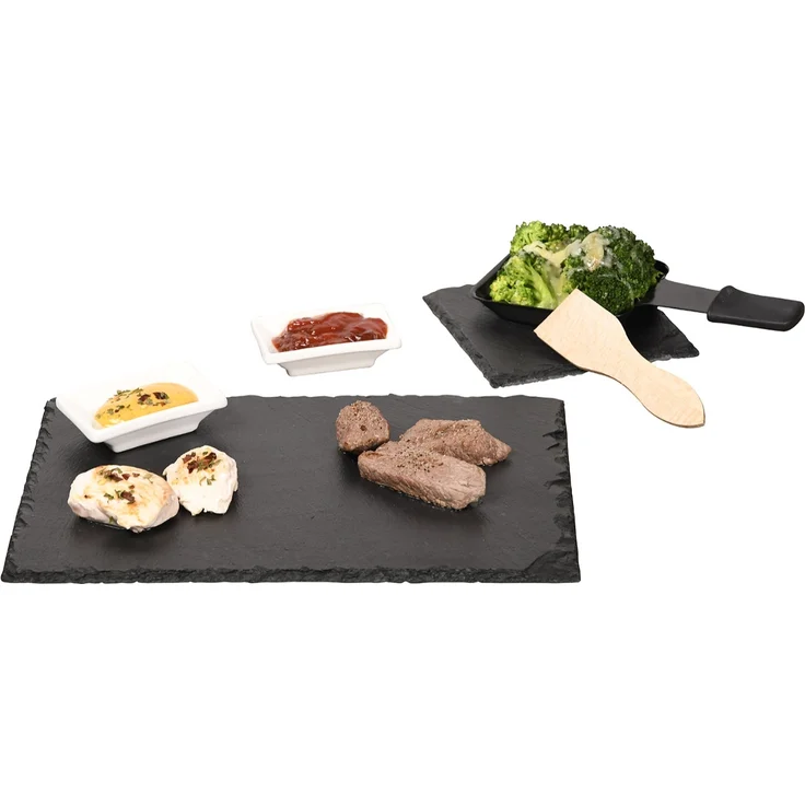 10 tlg. Schiefer-Servierplatten-Set - Raclette für 2 Personen – Bild 2