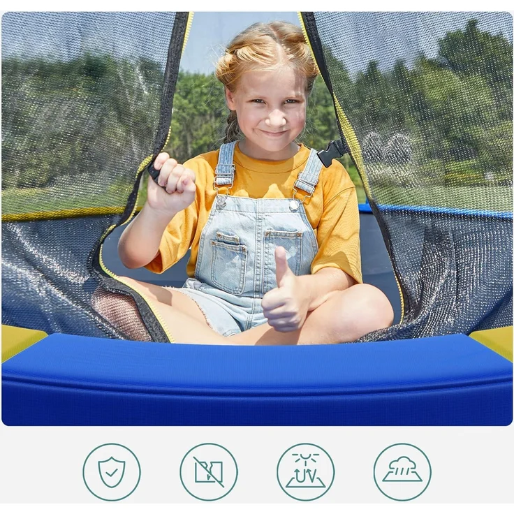SONGMICS Trampolin Randabdeckung, 100% UV-beständig, Reißfest, PVC, Bunt, 366,0 cm – Bild 4