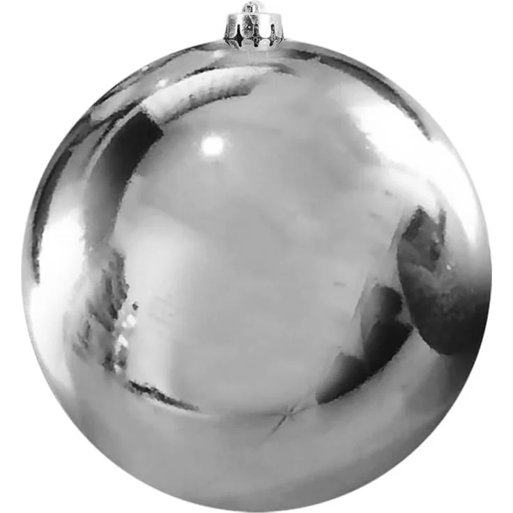 Riesige Christbaumkugel silber glanz Weihnachtskugel 25cm – Bild 1