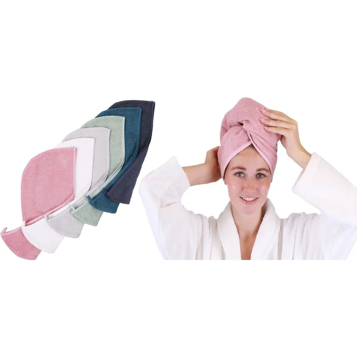 Betz Turban-Handtuch mit Knopf BERLIN Kopfhandtuch Haarturban, (2-St), mit Knopfverschluss – Bild 3