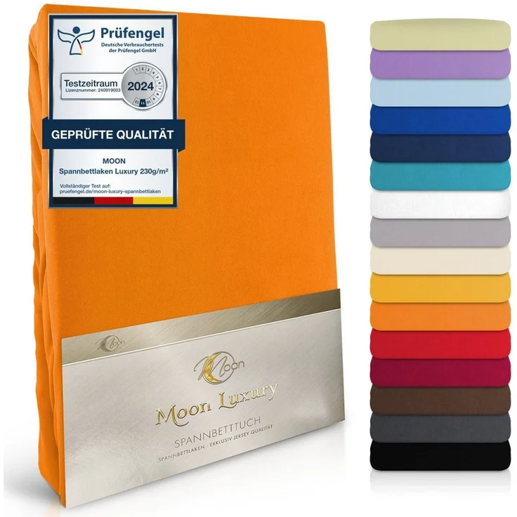 MOON Heimtextilien Spannbettlaken MOON-Luxury Spannbettlaken Jersey Stretch 230g/m², 97% Mako-Baumwolle 3% Elastan – Bild 5