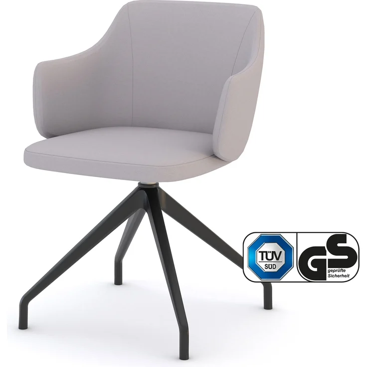 ASSMANN Schalenstuhl Consento Triest gepolstert Grau 56x58x79cm Textil – Bild 1