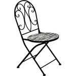 Mosaik Klappstuhl Gartenstuhl Balkonstuhl Kreis Design Steinoptik