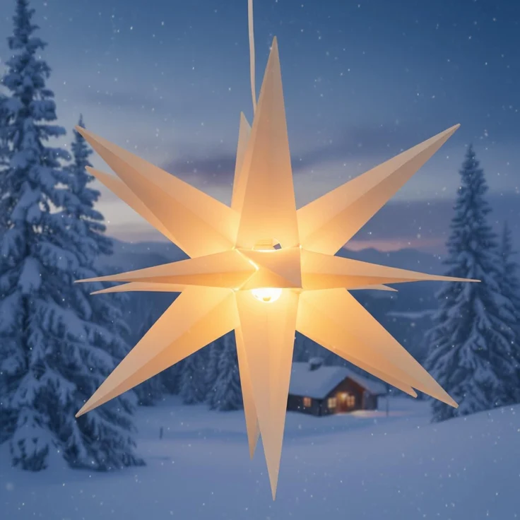 Guru-Shop LED-Stern für außen 3D Außenstern Kaspar, Weihnachtsstern,., Leuchtmittel inklusive