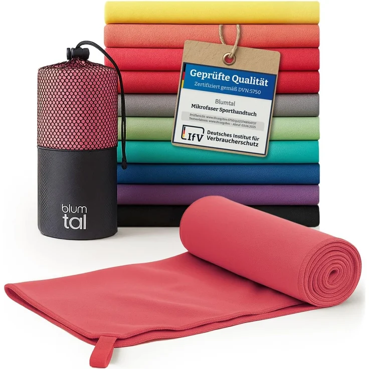 Blumtal Sporthandtuch Mikrofaser Handtuch - kompakte Mikrofaser Handtücher, Mikrofaser (inkl. Transporttasche, einzeln oder als Set verfügbar, 1-St), ultra leicht & schnelltrocknend, Reisehandtuch, Strandhandtuch – Bild 1