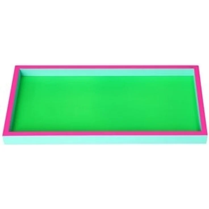 Gift Company Neo Tablett rechteckig (29,9x2x14,9cm) 3 farbig neon grün/neon pink/türkis – Bild 6