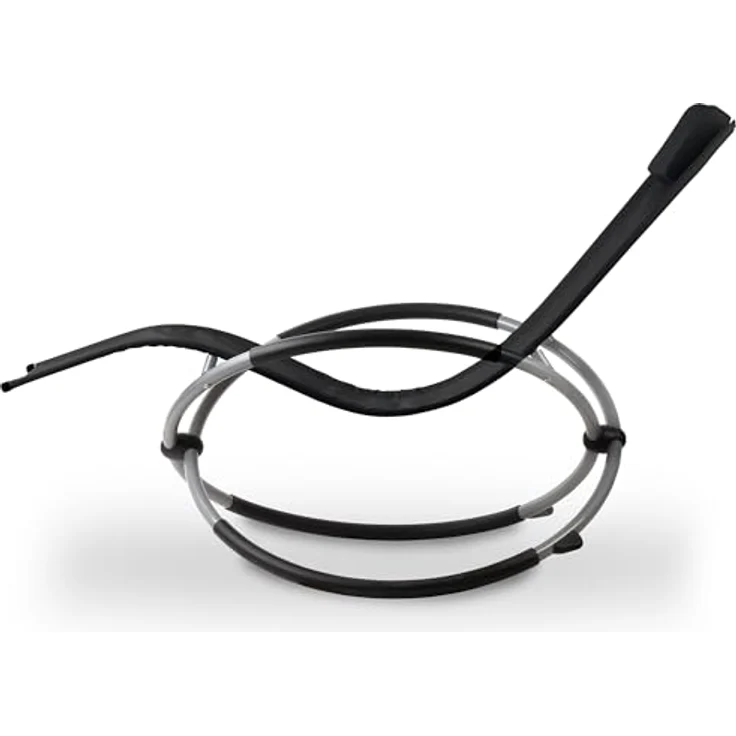 CampFeuer Relaxliege | Gartenliege klappbar, Sonnenliege, Gartenstuhl | Klappstuhl, Liegestuhl, Schaukelsessel, Schwungliege, Schwingliege, Schaukelliege, Outdoorliege, Strandliege (Schwarz) – Bild 5