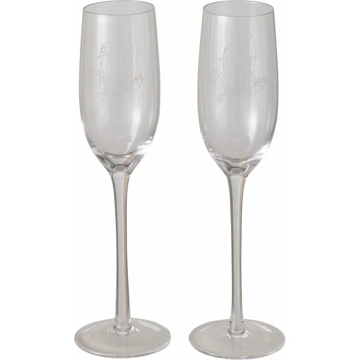 Sektglas-Set SILVESTER DH 7x25 cm transparent