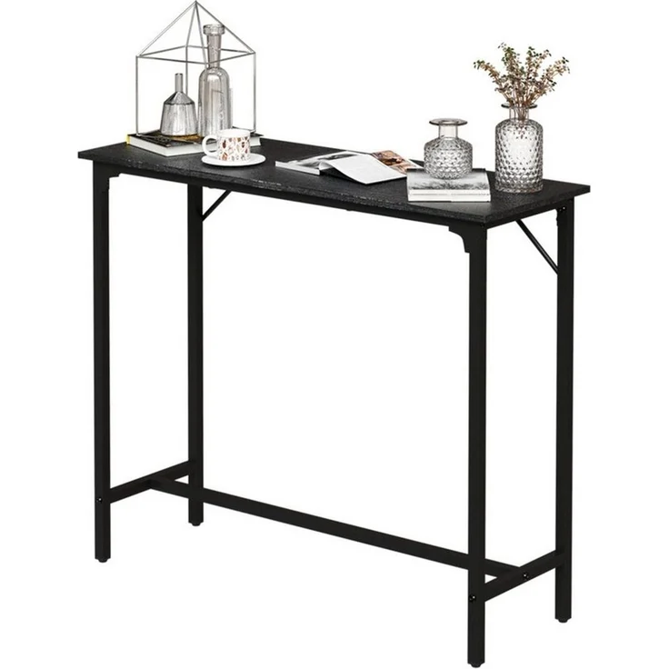FANNOU Bartisch Küchentisch, Küchentresen, rechteckiger Stehtisch Metallgestell, einfacher Aufbau, MDF-Oberseite & Metallgestell, für Küchen-/Bartheke – Bild 1