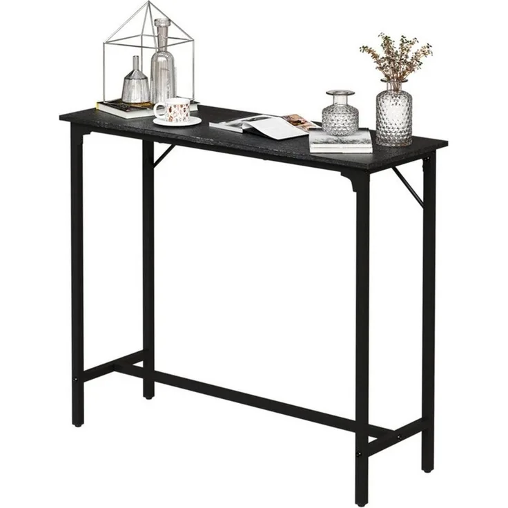 FANNOU Bartisch Küchentisch, Küchentresen, rechteckiger Stehtisch Metallgestell, einfacher Aufbau, MDF-Oberseite & Metallgestell, für Küchen-/Bartheke