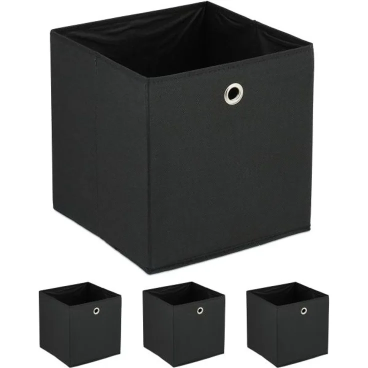 Schwarze Aufbewahrungsbox im 4er Set