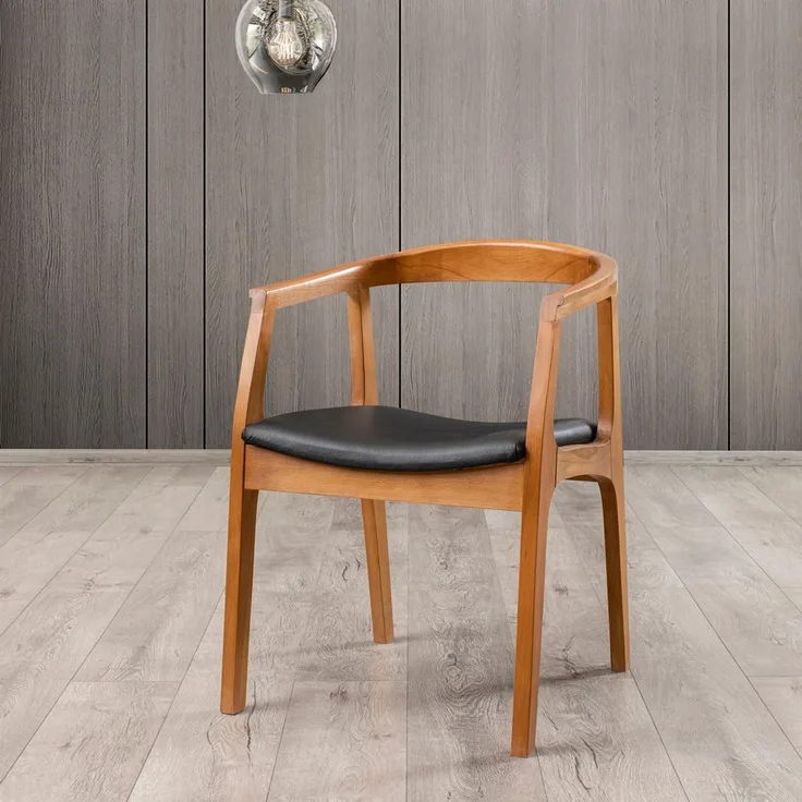 Skye Decor 'Albero44' Stuhl, Walnuss / Schwarz, 50 x 70 x 53 cm