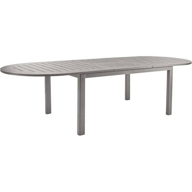 Gartenesstisch Lomma Elipse aus Aluminium, modern, ausziehbar in Taupe, 220-280x110 cm – Bild 3