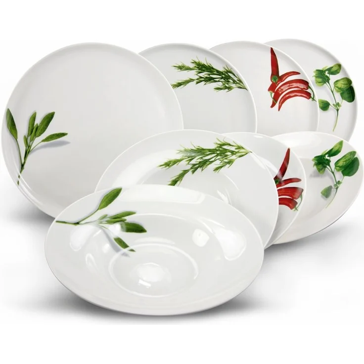 CreaTable - EUROPA KRÄUTER - Pastateller BASILIKUM 27 cm aus Porzellan – Bild 2