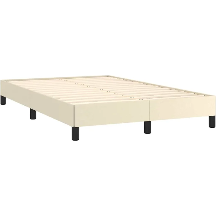 Einzelbettgestell Design für Erwachsene ohne Matratze Creme 120x190 cm Kunstleder d4264e – Bild 7