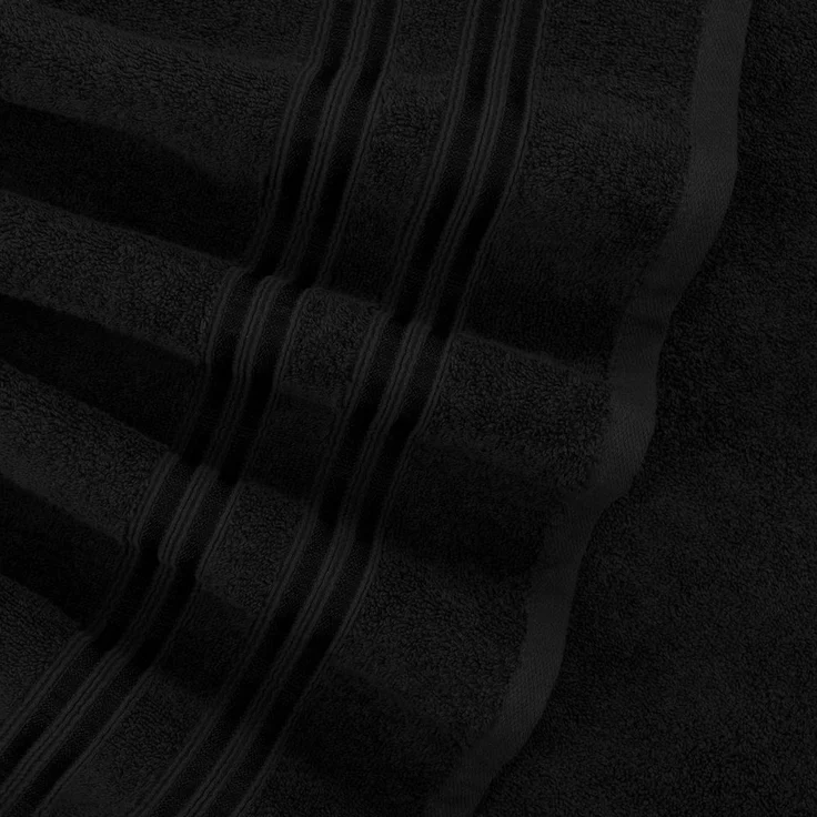 Hammetex 6 teiliges Handtuch Set, 100% Baumwolle Weich Saugstark Qualität Handtücher Set, 2 Badetücher 70x140 cm, 4 Handtücher 50x100 cm, Schwarz – Bild 4