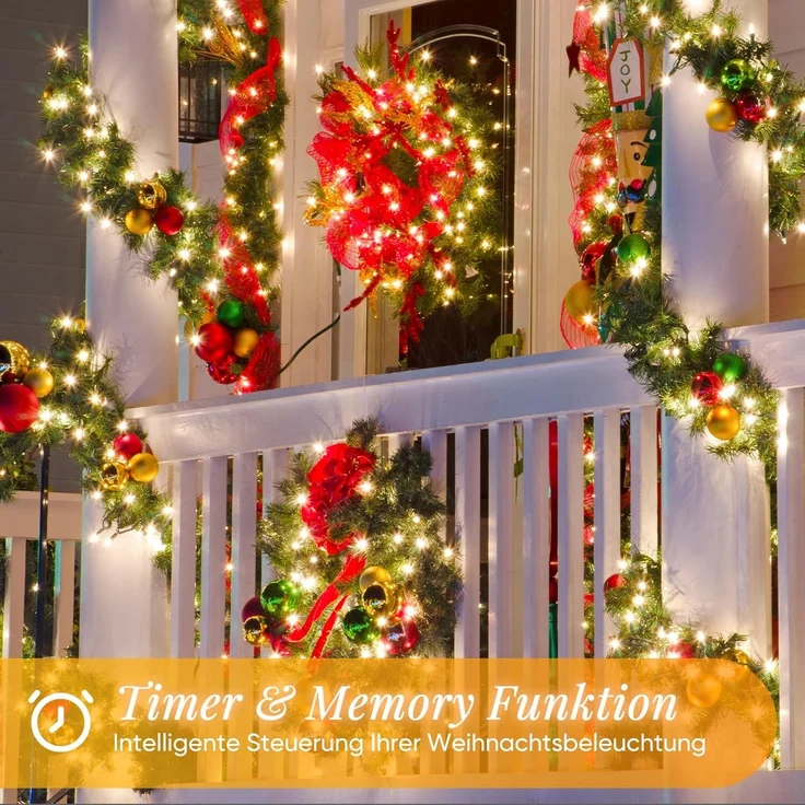 SALCAR 20m 300er LED Lichterkette Weihnachten mit Fernbedienung – Bild 6