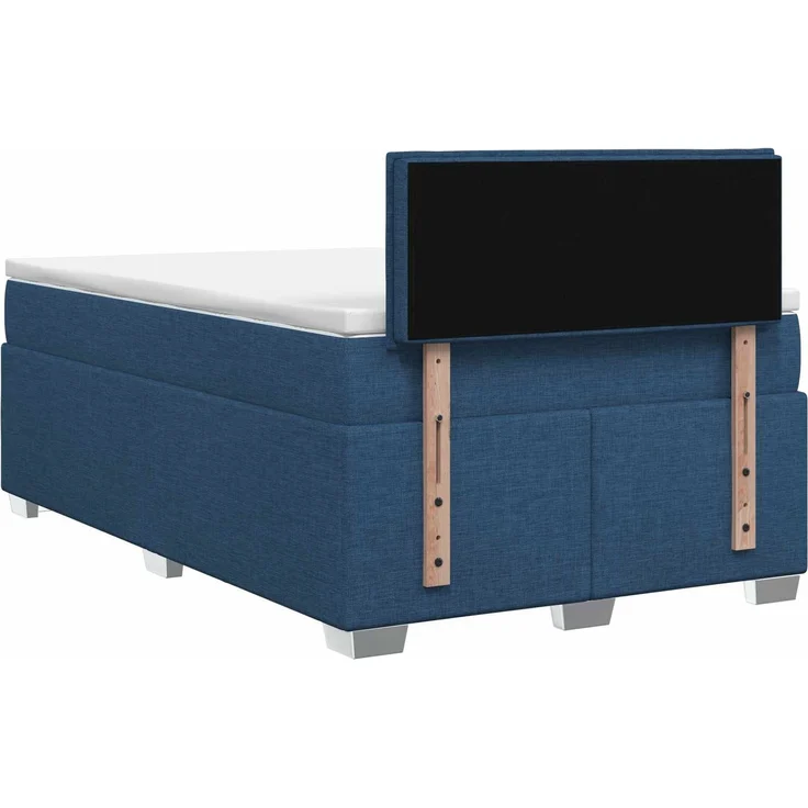 vidaXL Boxspringbett mit Matratze mit Kopfteil Blau 120 x 200 cm Stoff 3450452 – Bild 8