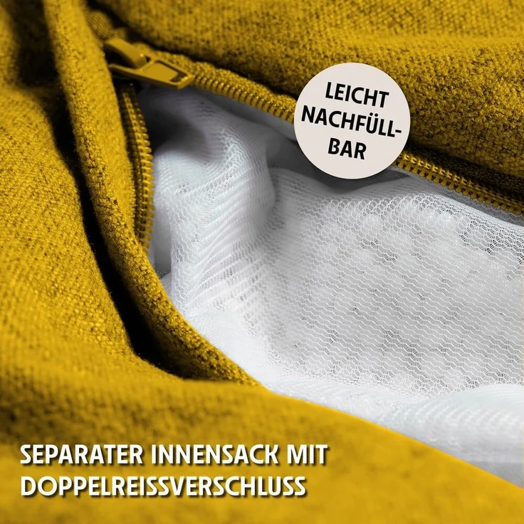 URBANARA Sitzsack 120l senfgelb Basic-Comfort – Bild 4