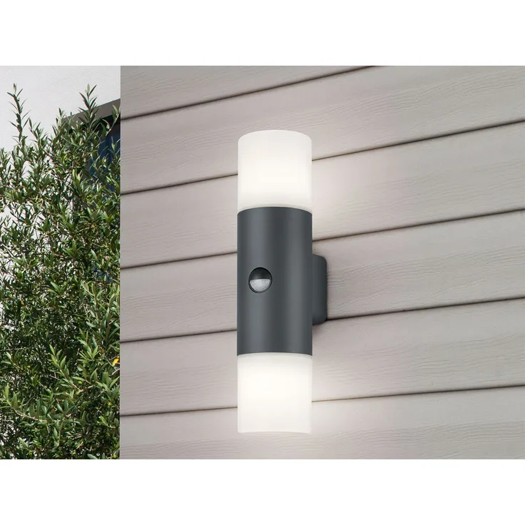 LED Außenwandleuchte Up Down Light mit Bewegungsmelder, Anthrazit