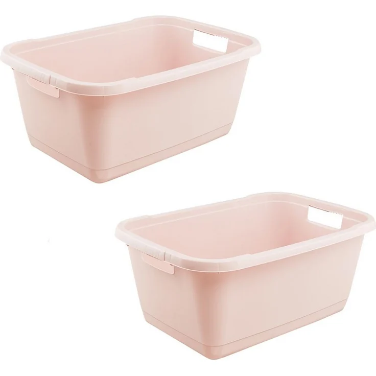 keeeper Wäschewanne aenna, 2er Set, 65 x 44 x 28 cm, 52 l (Set, 2 St), praktische Griffe, platzsparend ineinander nestbar – Bild 1
