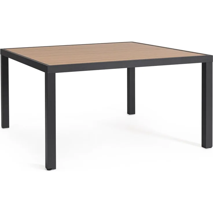 Gartenesstisch Hilja aus Aluminium, modern skandinavisch, anthrazit natur, quadratisch für 6–8 Personen