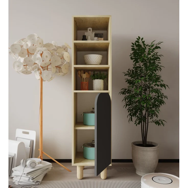 Skye Decor 'Parma 1 - Sapphire Oak, Anthracite' Mehrzweckschrank, Saphir-Eiche / Anthrazit, 37 x 155 x 40 cm – Bild 3