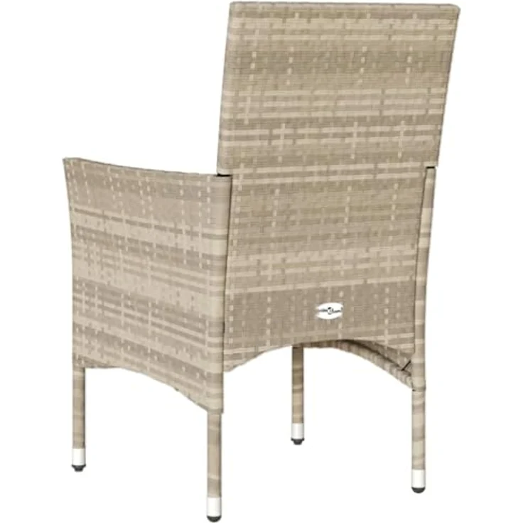 vidaXL Gartenstühle mit Kissen 2 Stk. Hellgrau Poly Rattan 368114 – Bild 9