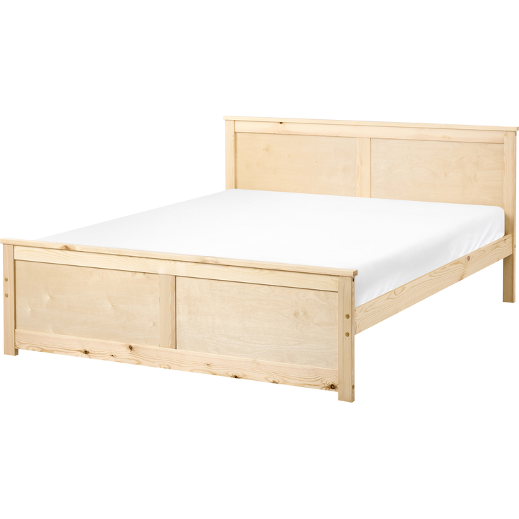 Bett mit Lattenrost Kiefernholz DAUPHIN 140x200 cm Hellbraun