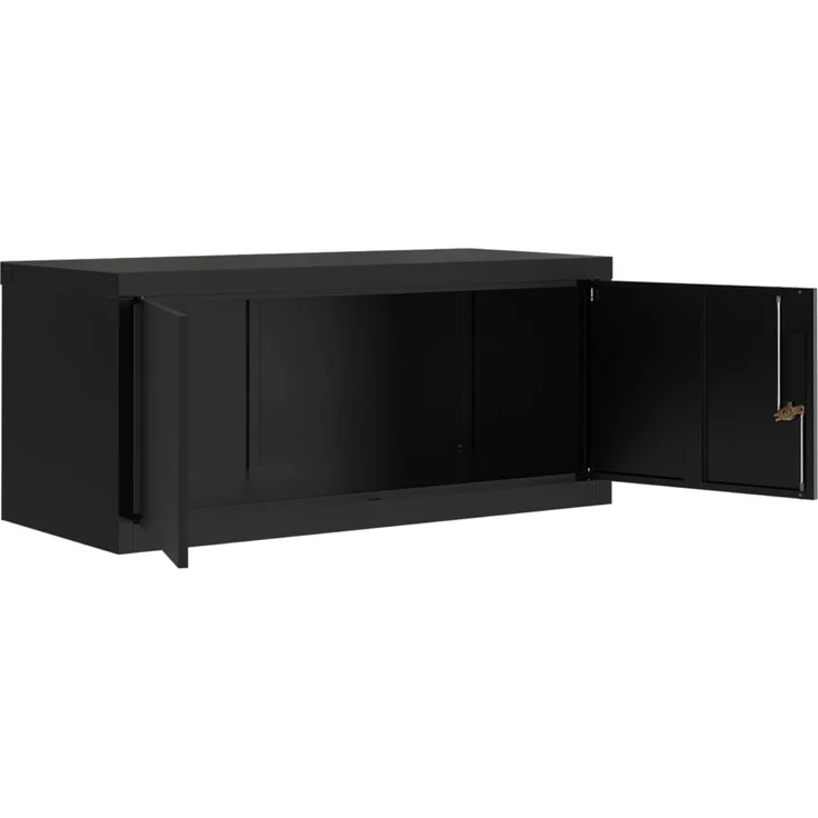vidaXL Aktenschrank Schwarz 90x40x40 cm Stahl 339718 – Bild 3