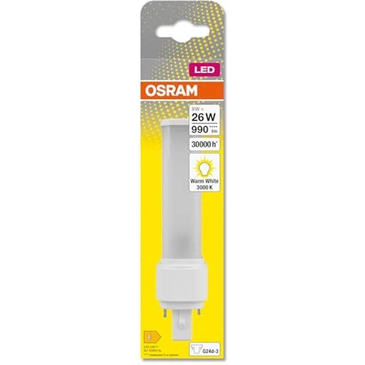 OSRAM LED-Lampe G24d-3 Dulux D26, 9W 3000K für KVG, einfacher Austausch von Kompaktleuchtstofflampen – Bild 7