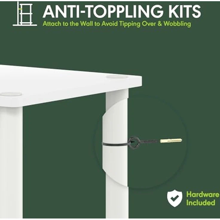 Furinno Turn-N-Tube Eckregal, 5-stöckiges Eck Bücherregal, Offene Aufbewahrungsregale, für Organisation und Aufbewahrung, Wohnzimmer, Home Office, Garage, Schlafzimmer, Rein Schwarz – Bild 4