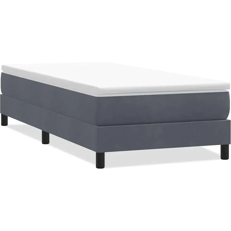 vidaXL Boxspringbett ohne Matratze Dunkelgrau 90x210 cm Samt 3315808 – Bild 2